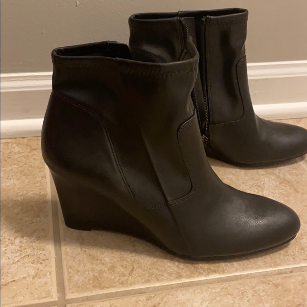 Franco sarto black wedge booties